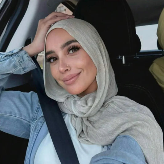 Rayon Cotton Hijab Scarf – Soft Lightweight Shawl for All-Season Elegance
