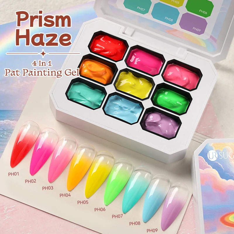 UR SUGAR 9 Colors Gradient Painting Gel โ DIY Nail Art Perfection Kit