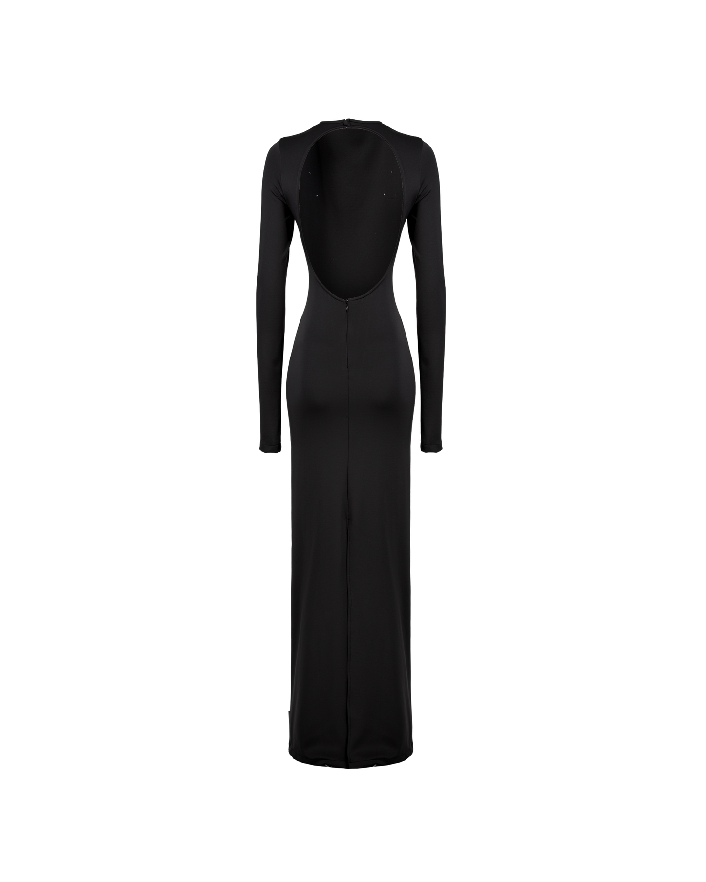Draped Backless Long Dress – Sleek Fitted Elegance with Side Draping