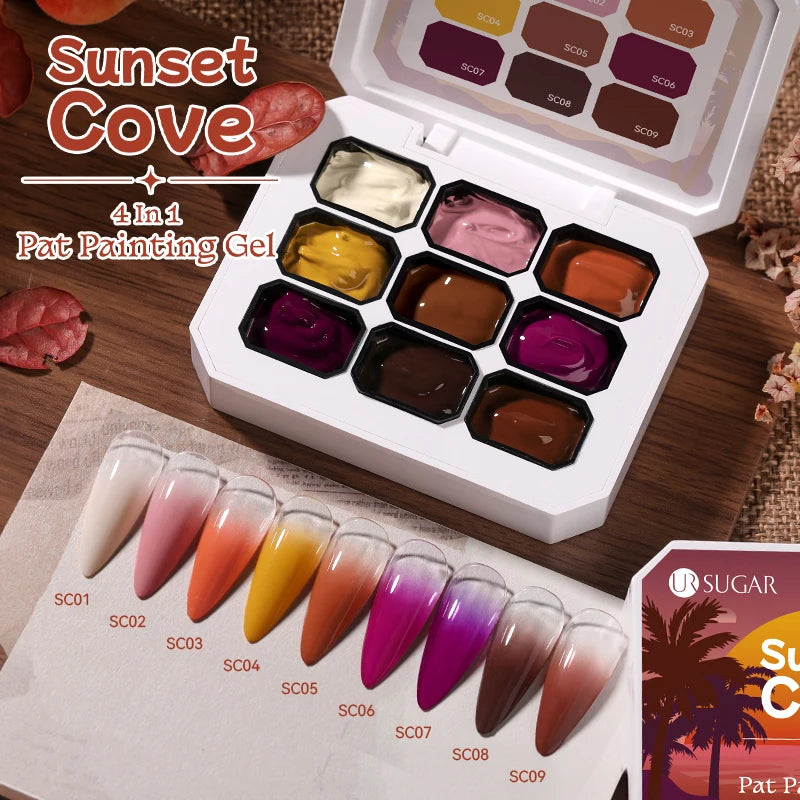 UR SUGAR 9 Colors Gradient Painting Gel – DIY Nail Art Perfection Kit