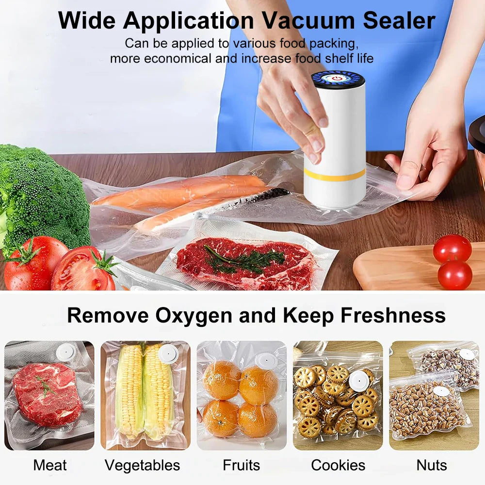 Handheld Vacuum Sealer  — Keep Food Fresh Up to 5× Longer, Anywhere