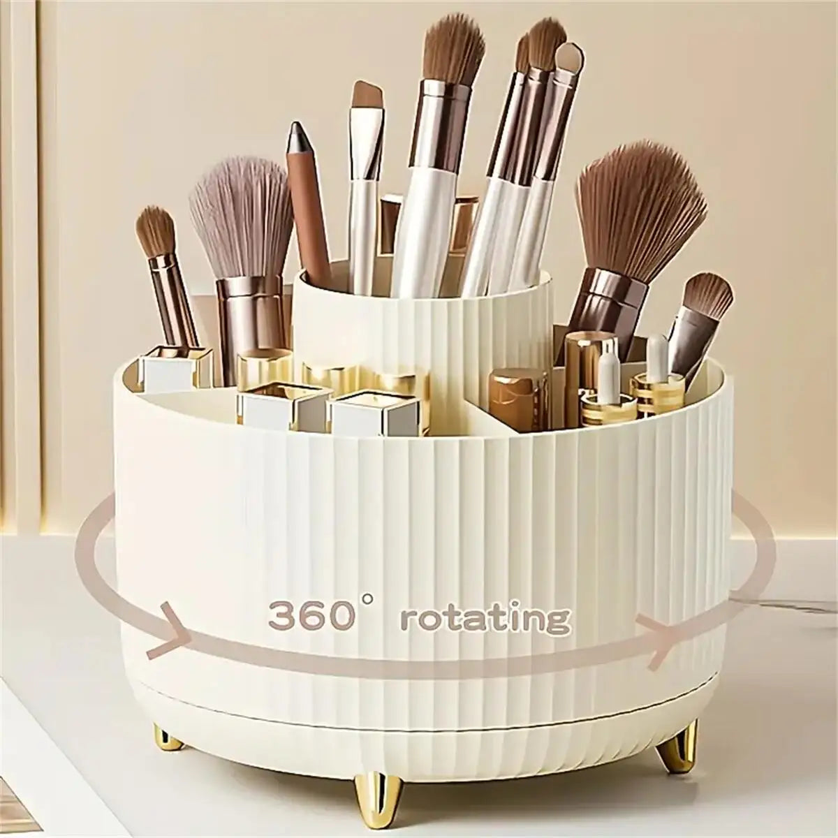 360° Rotating Makeup Organizer – Stylish Cosmetics Storage for Effortless Beauty