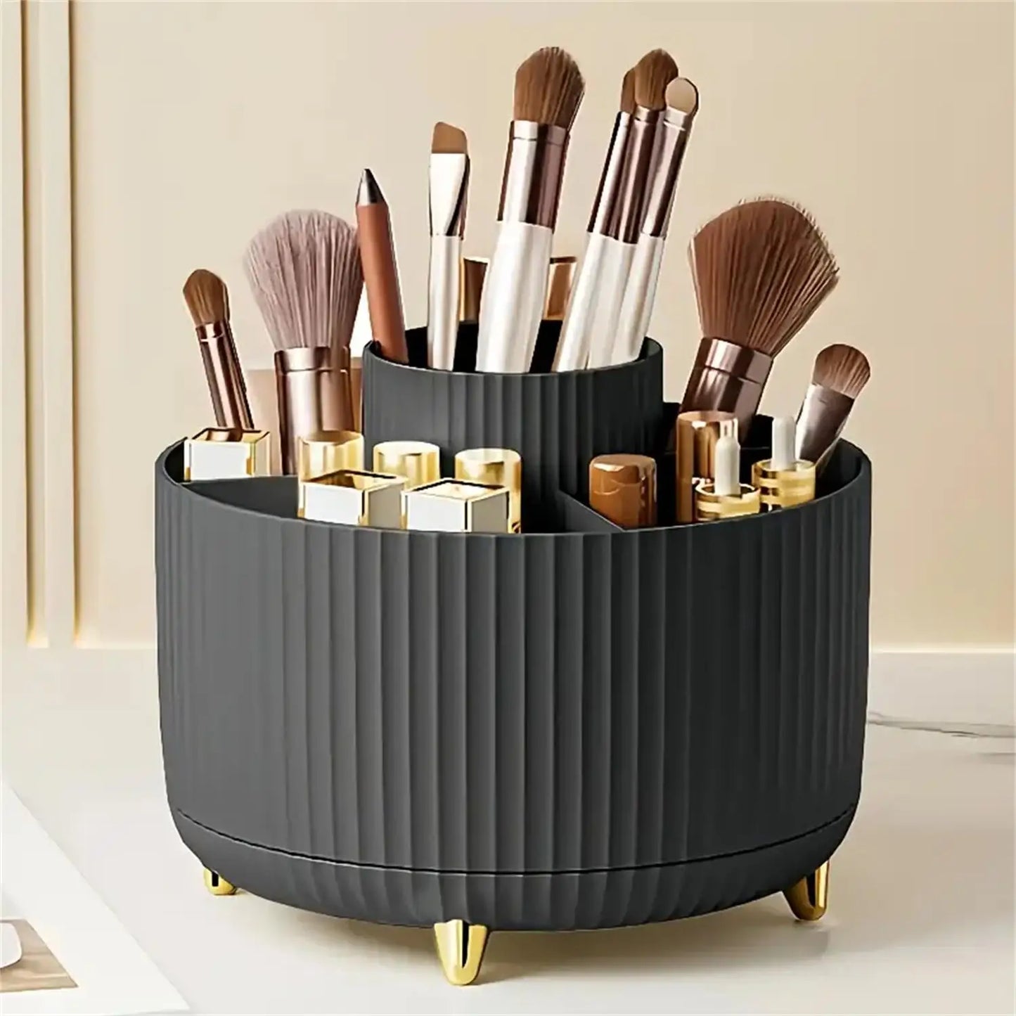360° Rotating Makeup Organizer – Stylish Cosmetics Storage for Effortless Beauty