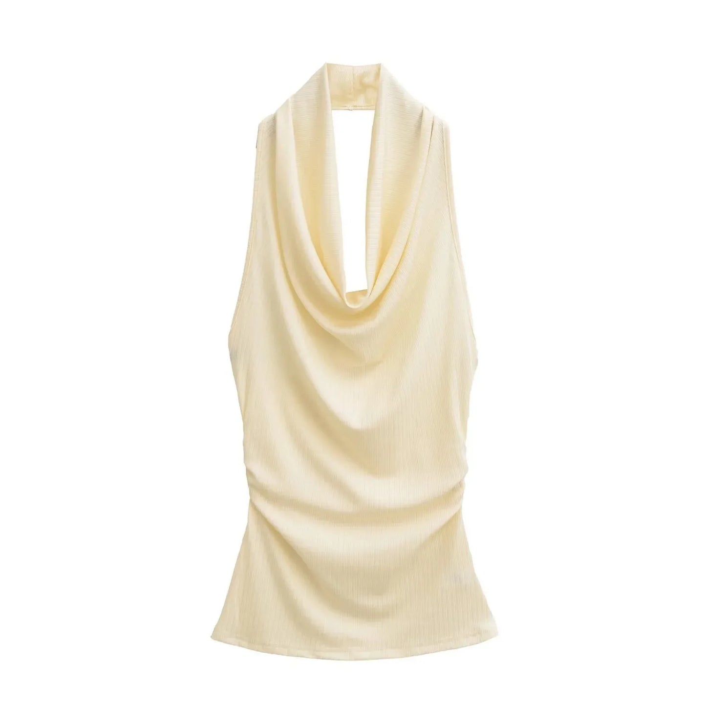 Draped Backless Long Dress – Sleek Fitted Elegance with Side Draping