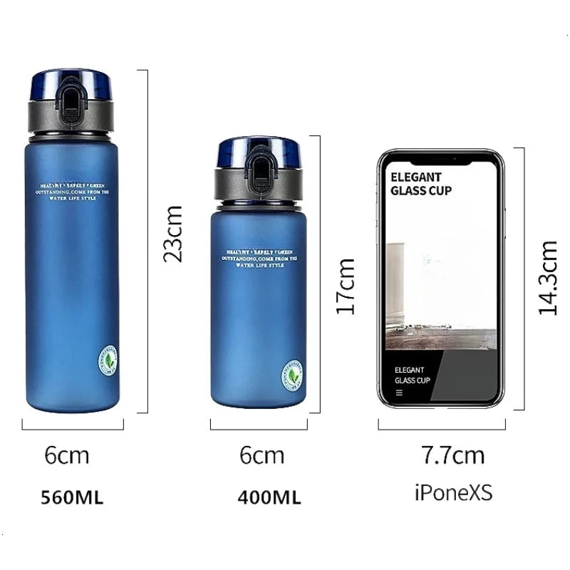 BPA-Free Leak Proof Sports Water Bottle – Portable Reusable Drink Bottle for Gym, Hiking & Travel (400ml / 560ml)