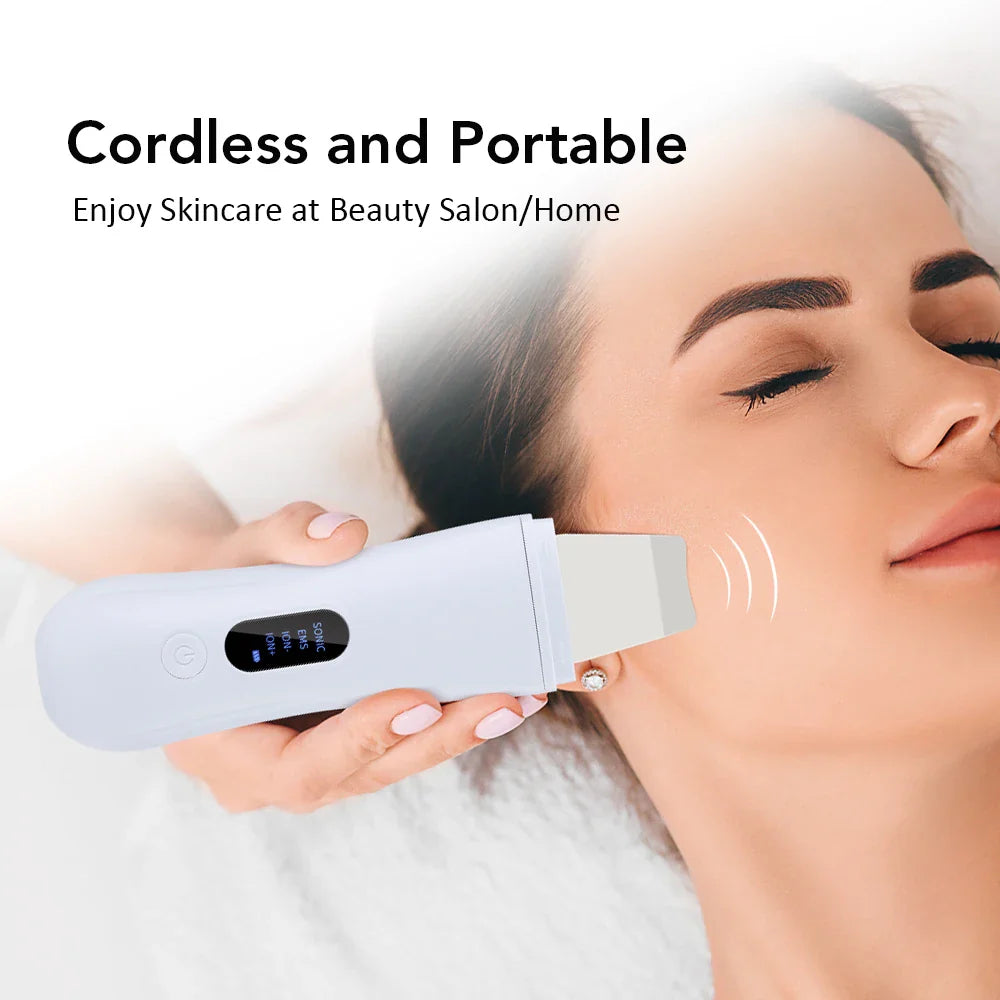 Ultrasonic Skin Scrubber - 4 Modes Facial Lifting Device