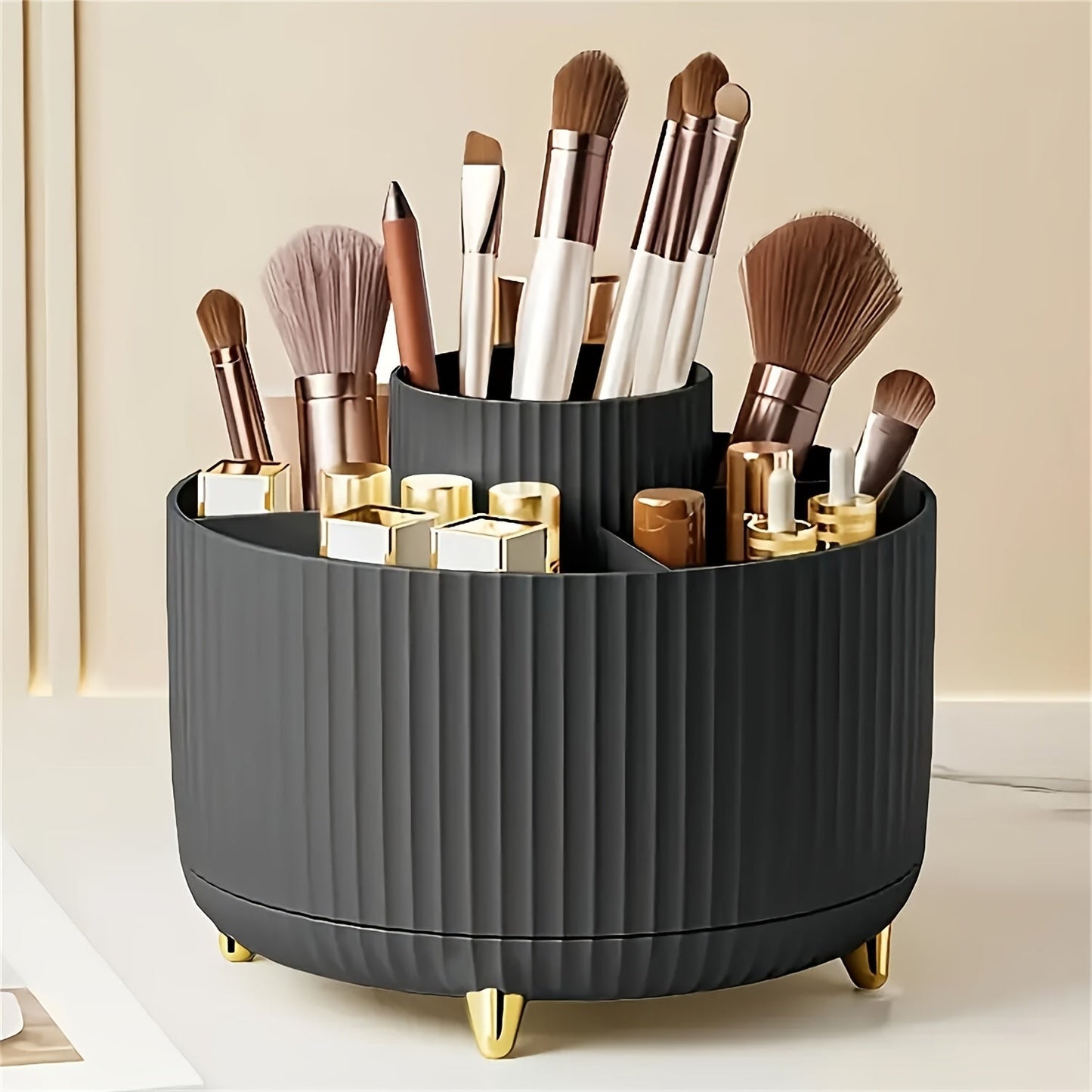 360° Rotating Makeup Organizer – Stylish Cosmetics Storage for Effortless Beauty