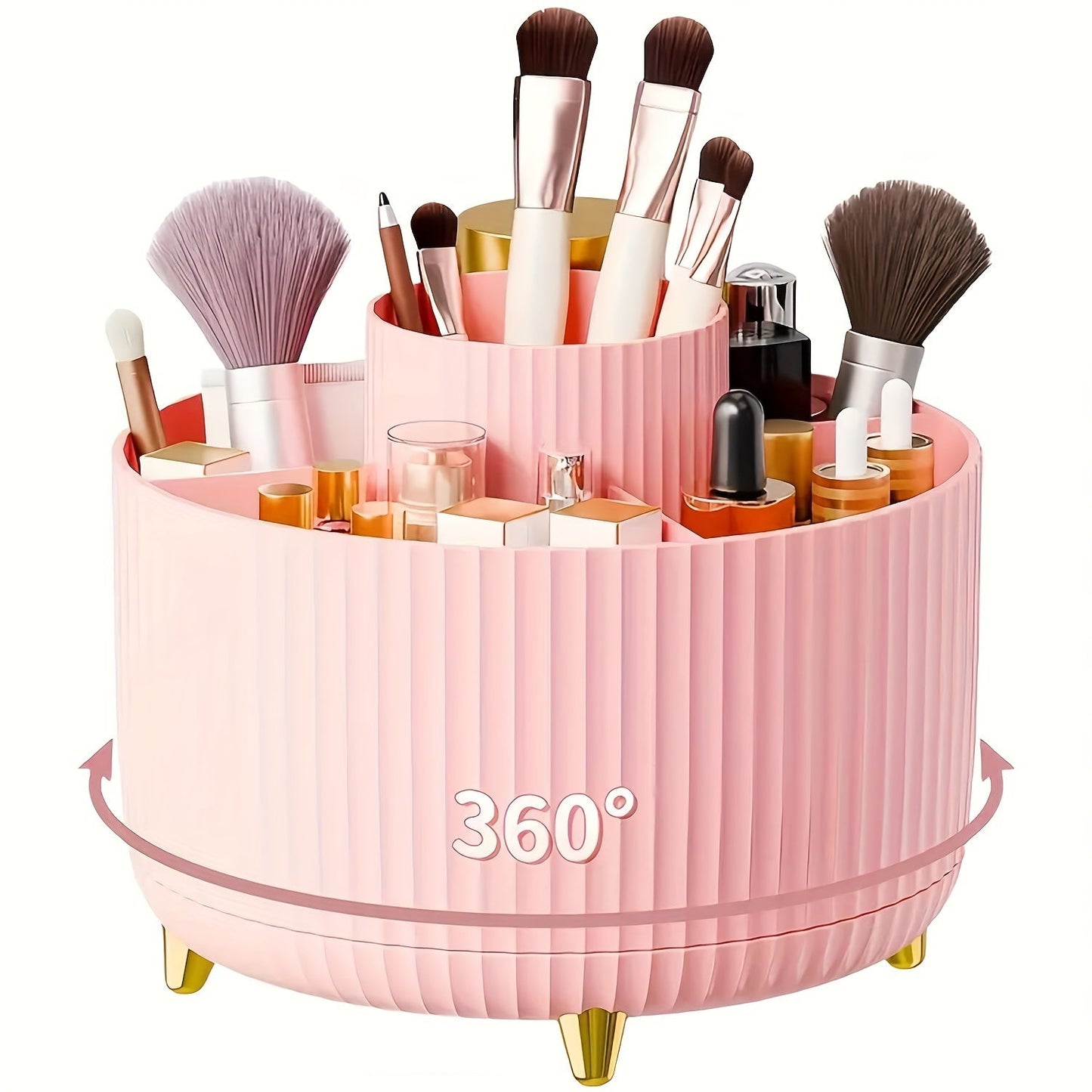 360° Rotating Makeup Organizer – Stylish Cosmetics Storage for Effortless Beauty