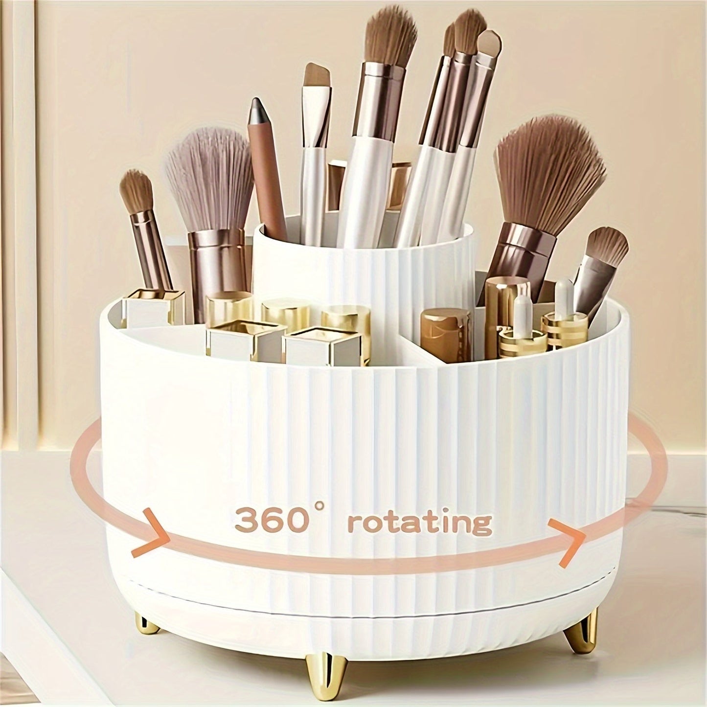 360° Rotating Makeup Organizer – Stylish Cosmetics Storage for Effortless Beauty
