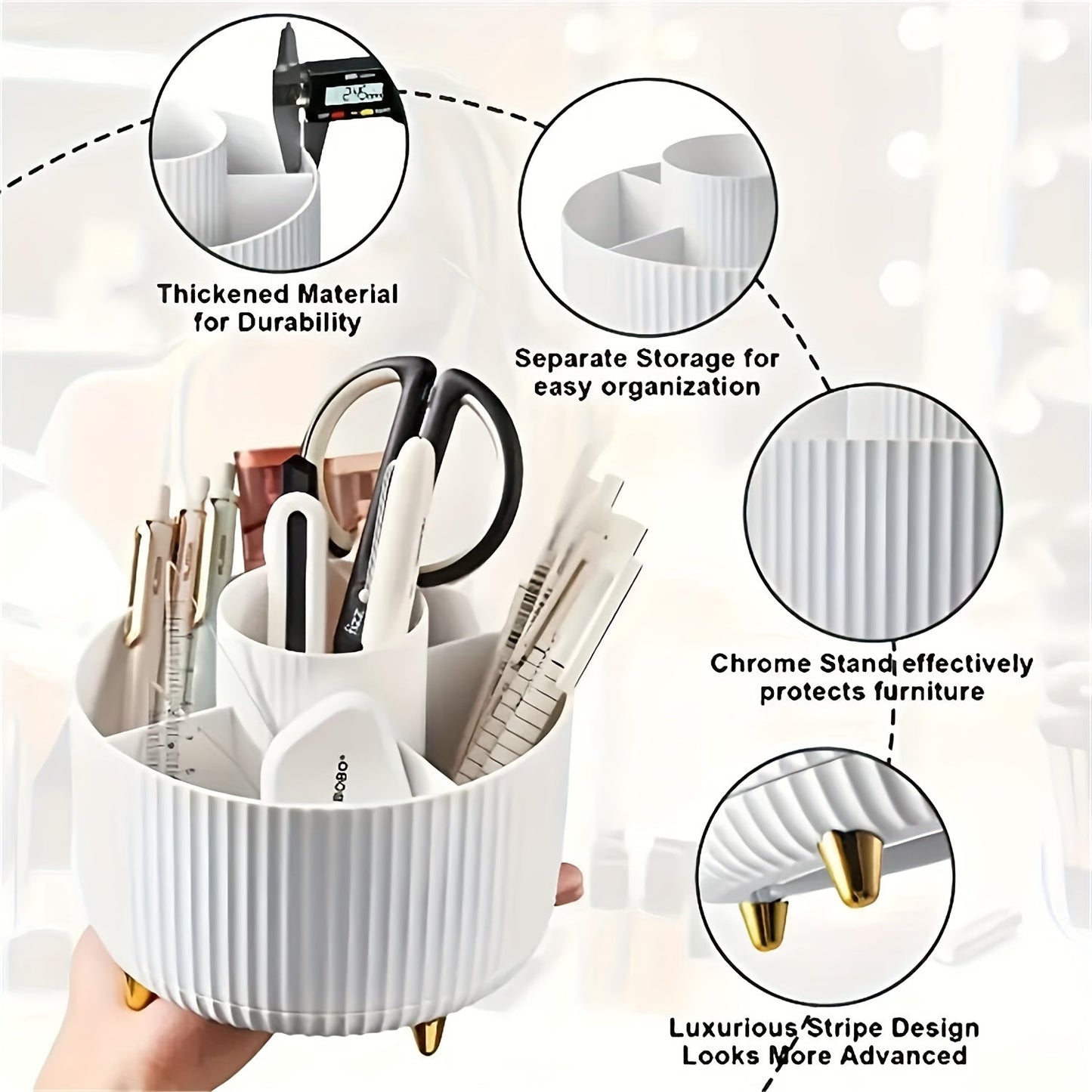 360° Rotating Makeup Organizer – Stylish Cosmetics Storage for Effortless Beauty